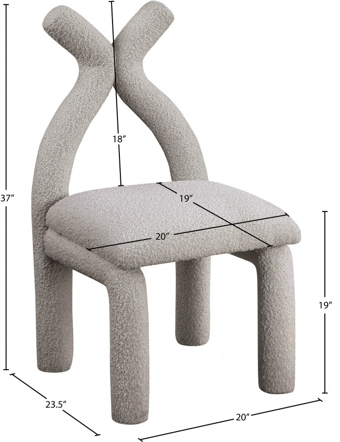 Chaise d'appoint / chaise de salle à manger en tissu Xena Boucle