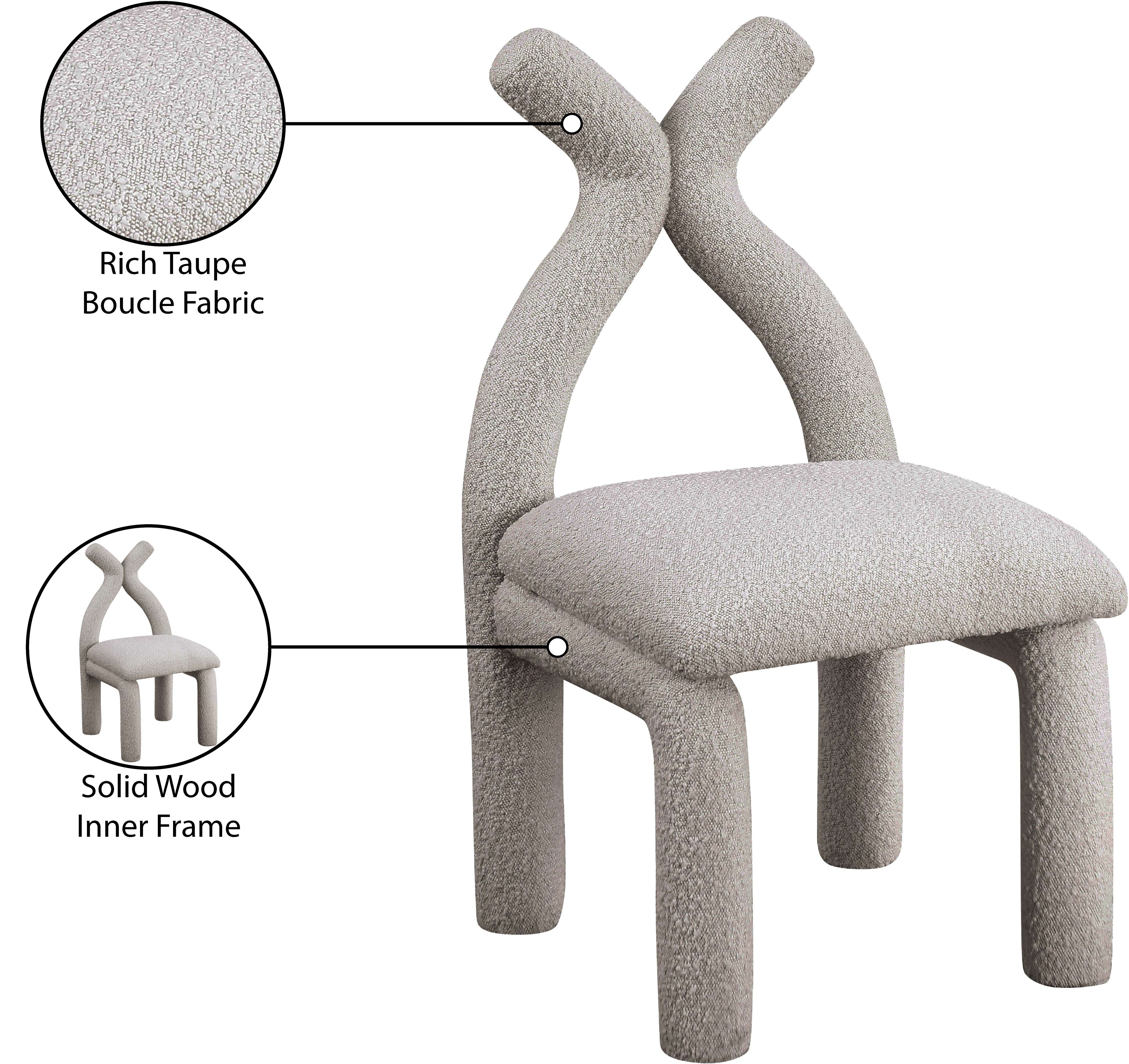Chaise d'appoint / chaise de salle à manger en tissu Xena Boucle