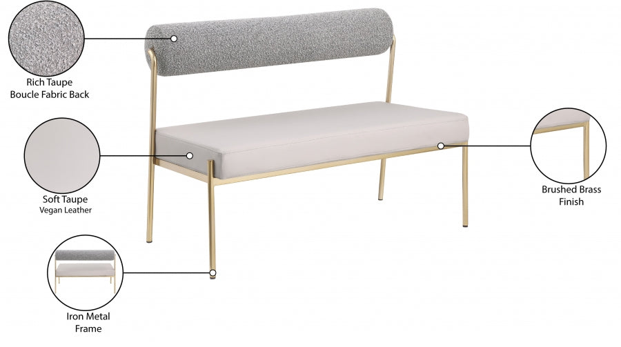 Banc en cuir végétalien Carly
