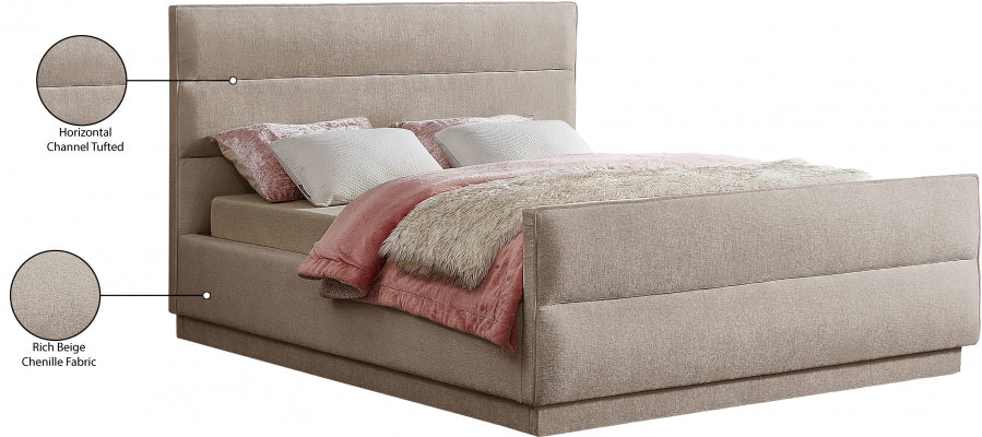 Lit double en tissu chenille Paxton