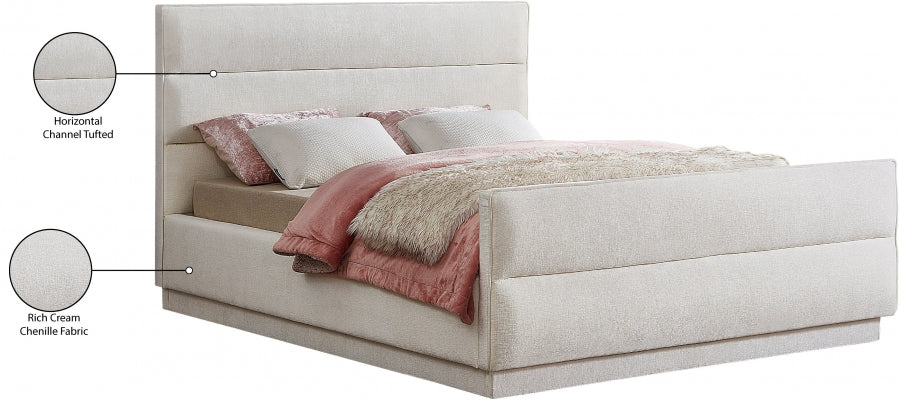 Lit double en tissu chenille Paxton
