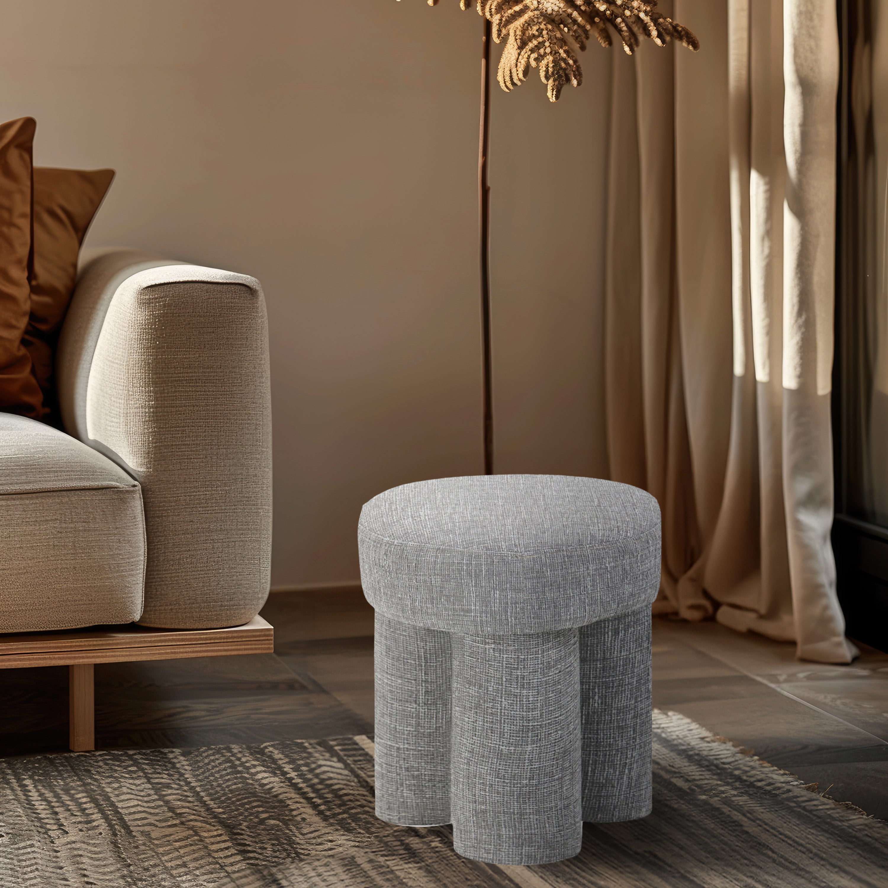 Pouf/tabouret en tissu Larson