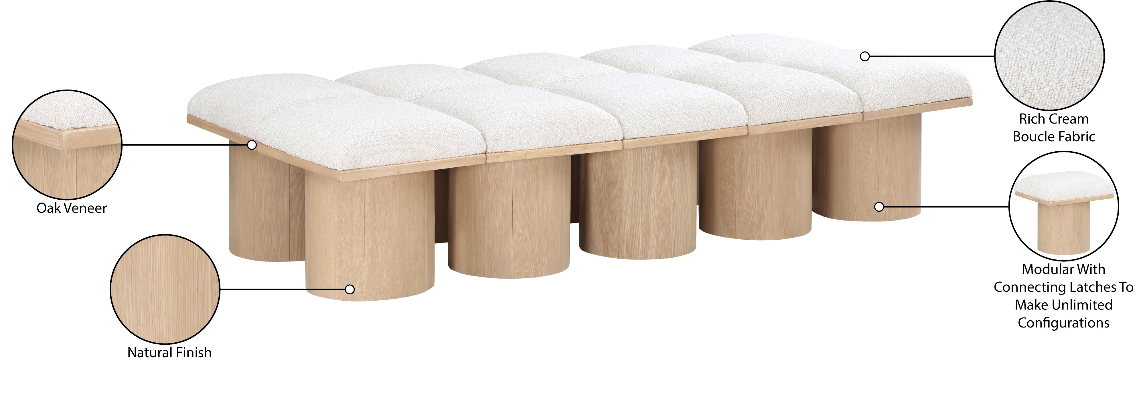 Tissu Boucle Pavillon 10pc. Banc Modulaire