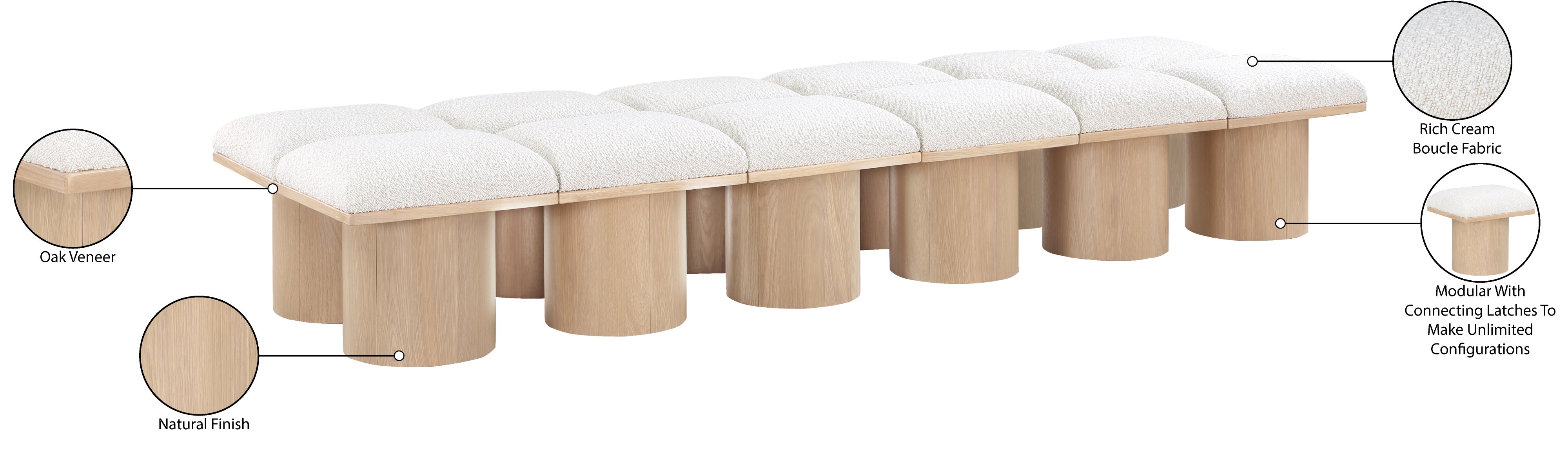 Tissu Boucle Pavillon 12pc. Banc Modulaire