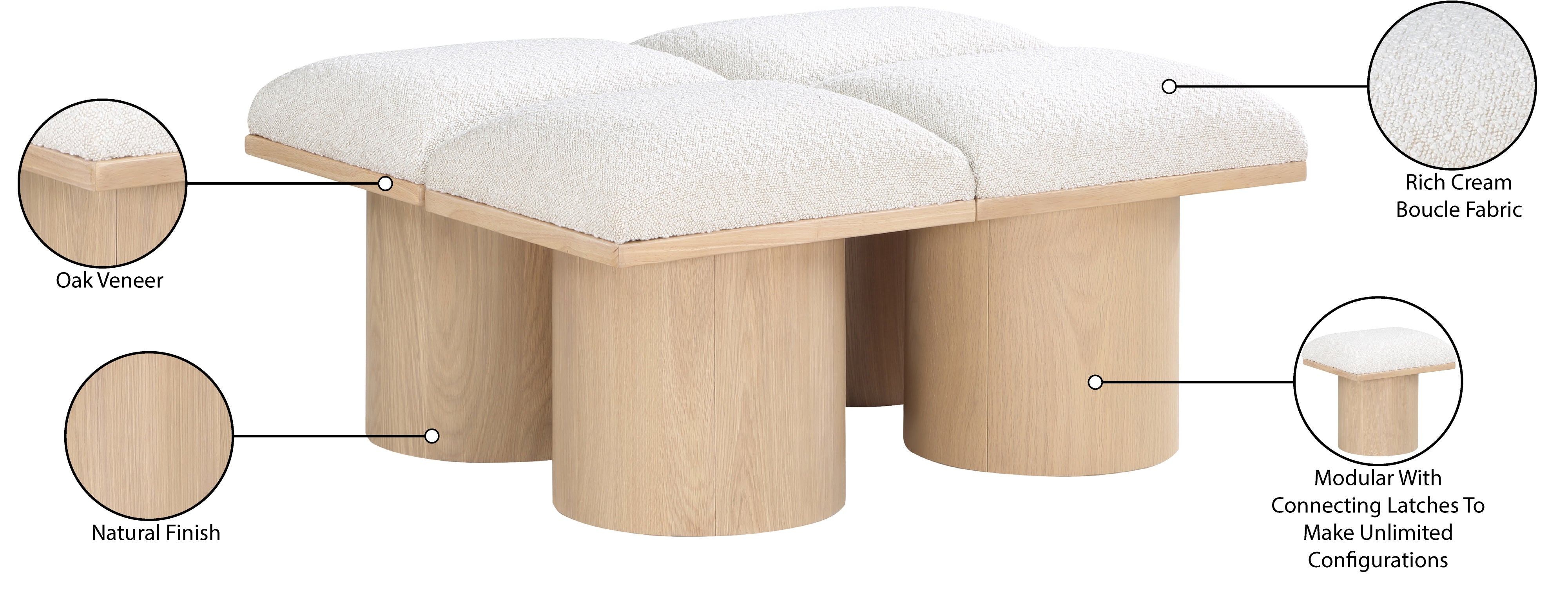 Tissu Boucle Pavillon 4pc. Banc Modulaire