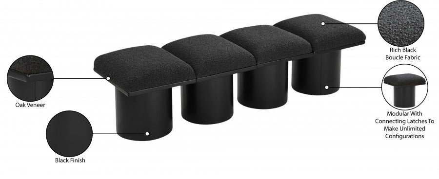 Pavilion Boucle Fabric 4pc. Modular Bench