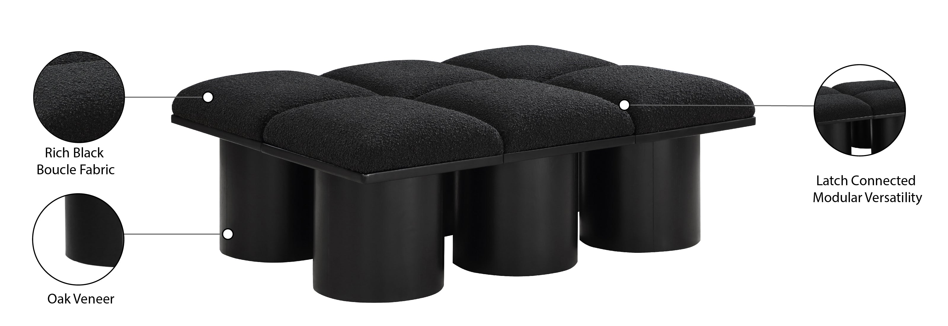 Tissu Boucle Pavillon 6pc. Banc Modulaire