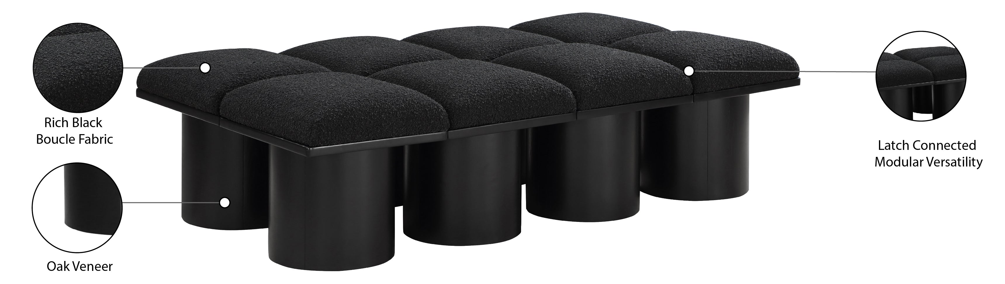 Tissu Boucle Pavillon 8pc. Banc Modulaire