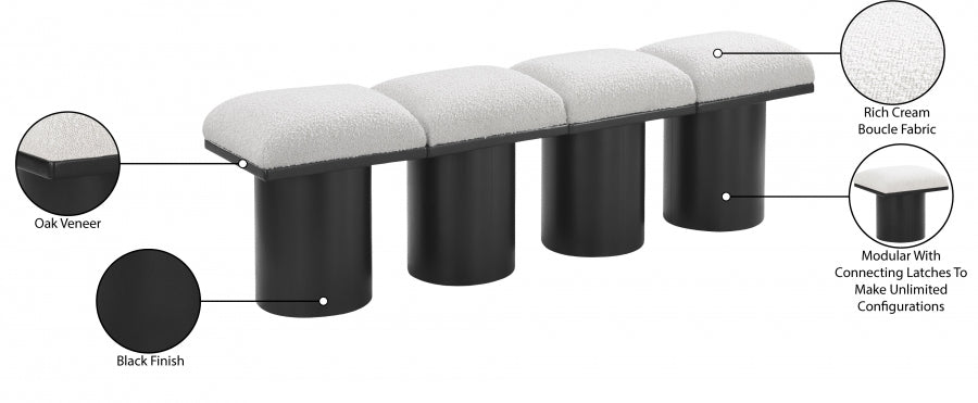 Pavilion Boucle Fabric 4pc. Modular Bench