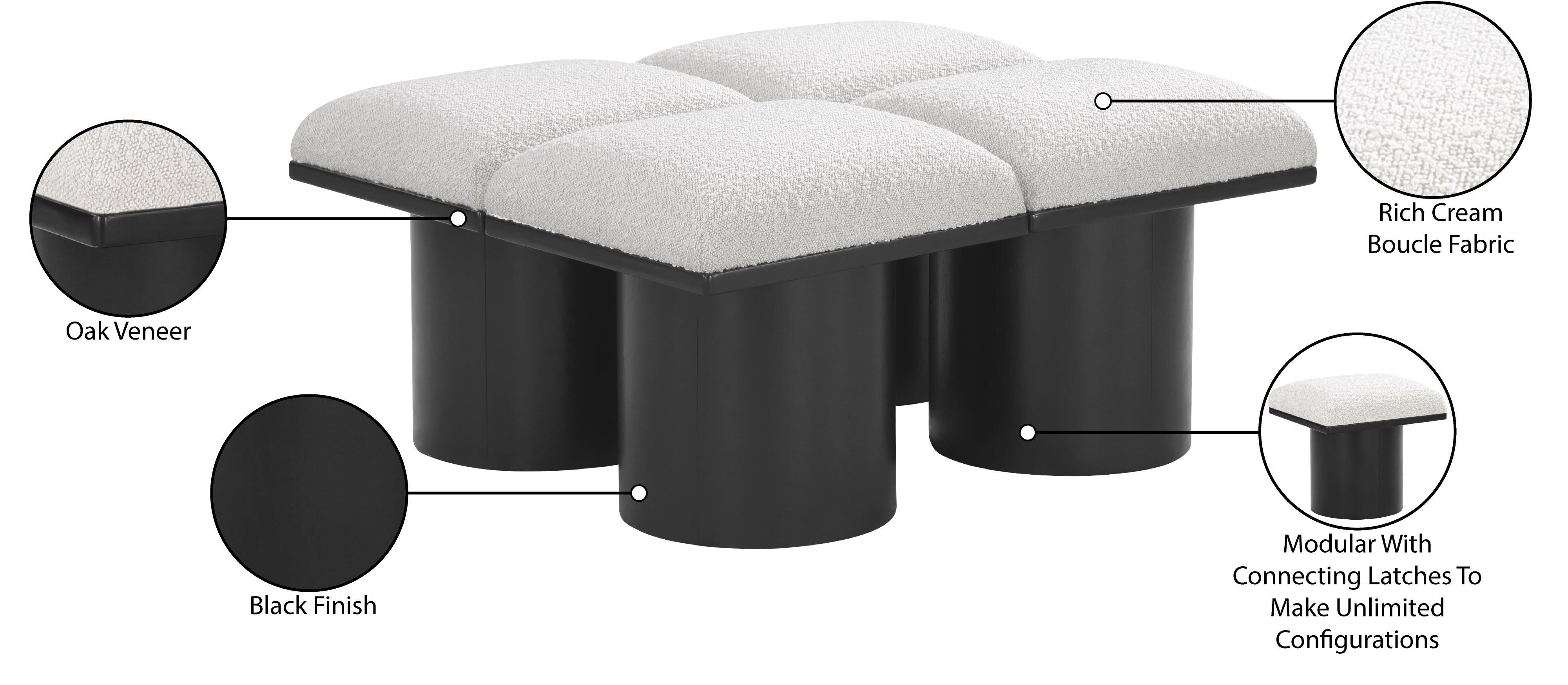 Tissu Boucle Pavillon 4pc. Banc Modulaire