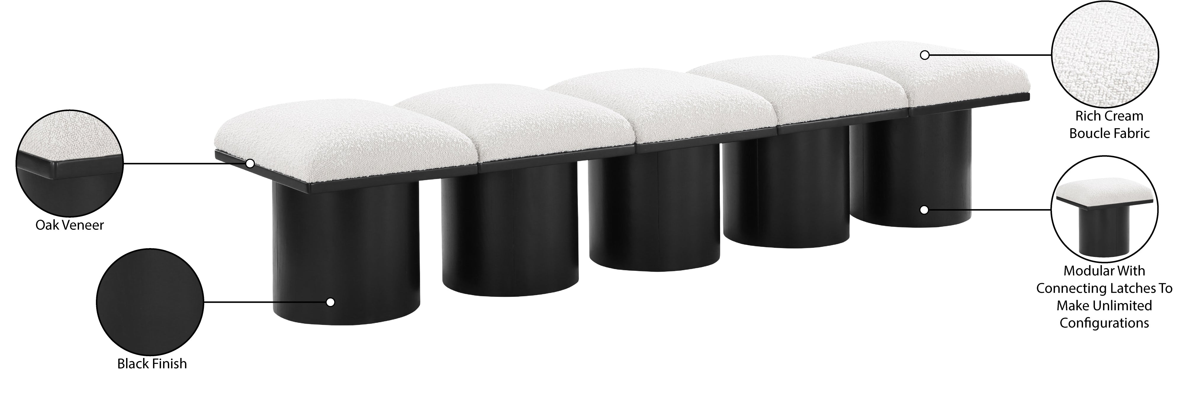 Tissu Boucle Pavillon 5pc. Banc Modulaire