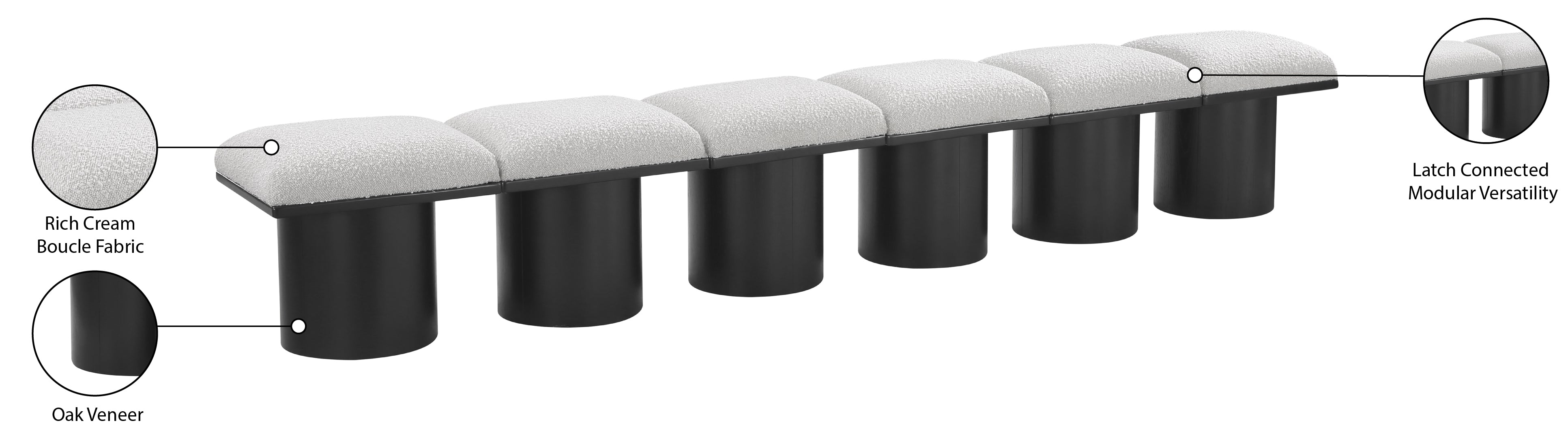 Tissu Boucle Pavillon 6pc. Banc Modulaire