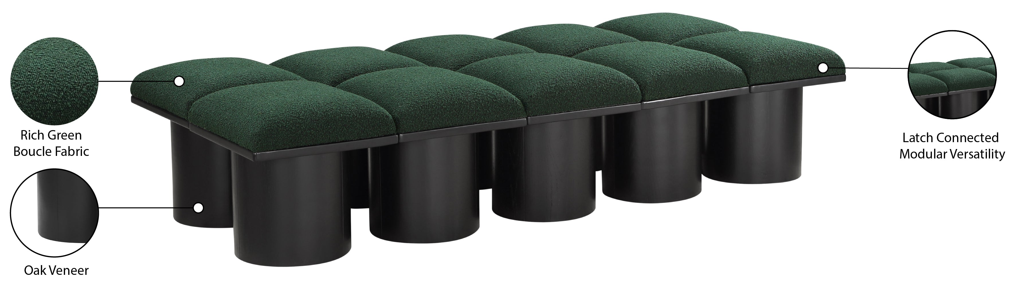 Tissu Boucle Pavillon 10pc. Banc Modulaire