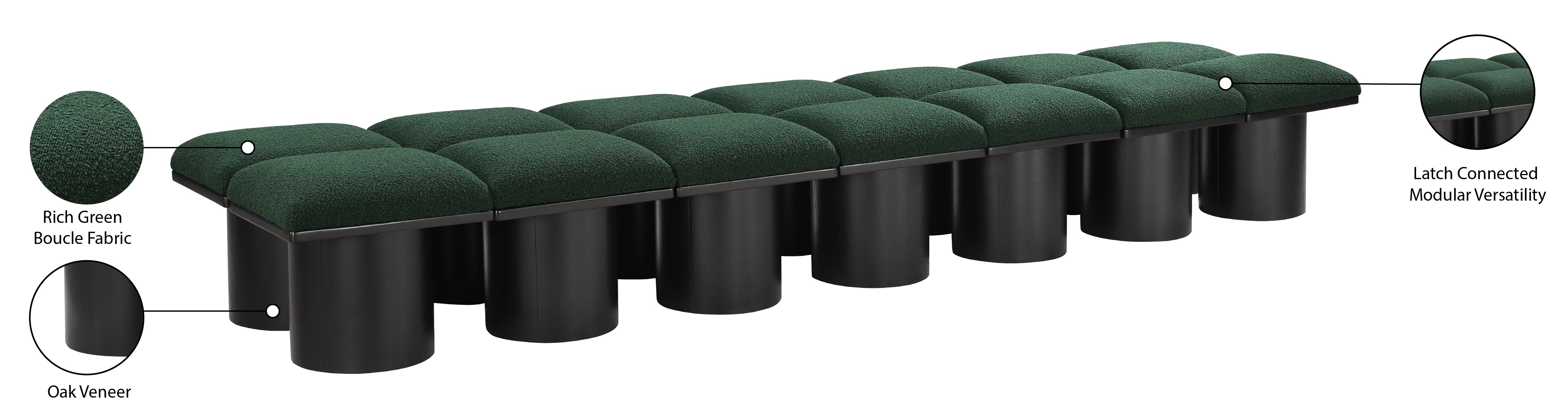 Tissu Boucle Pavillon 14pc. Banc Modulaire