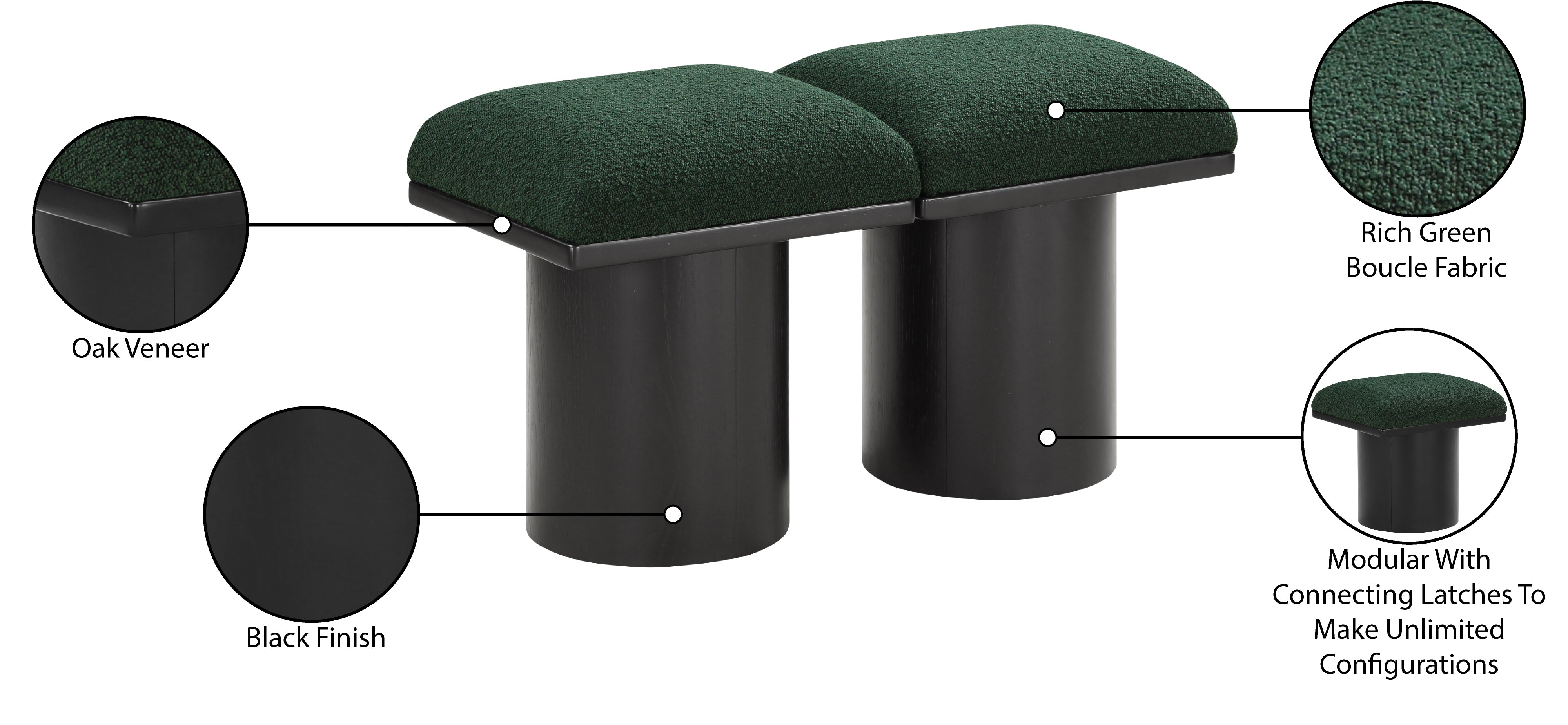 Tissu Boucle Pavillon 2pc. Banc Modulaire