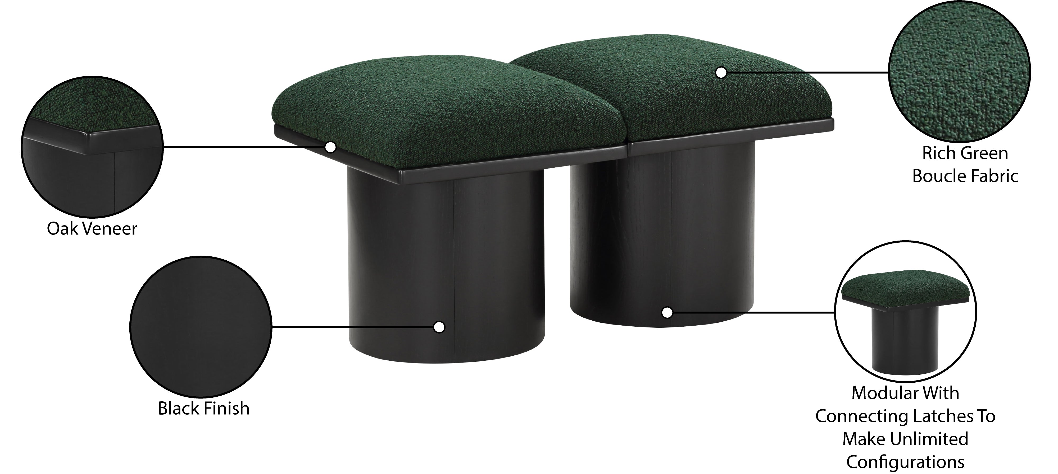 Tissu Boucle Pavillon 2pc. Banc Modulaire