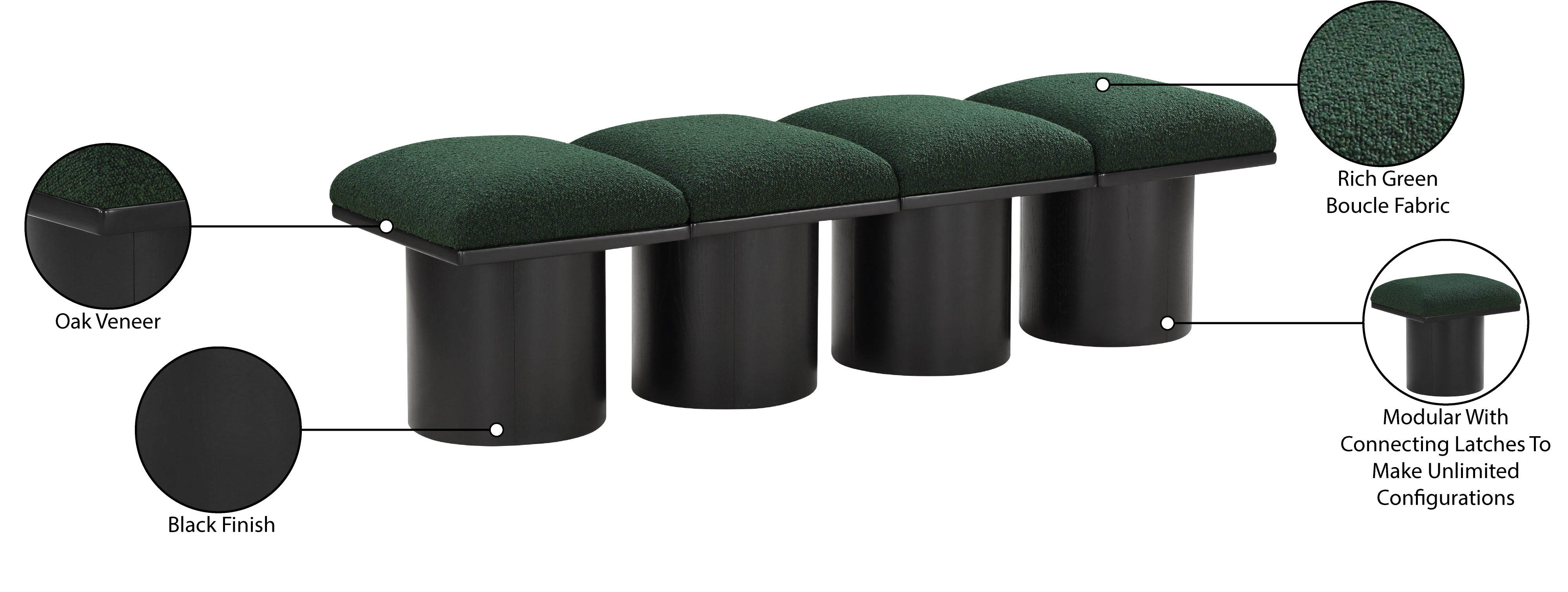 Tissu Boucle Pavillon 4pc. Banc Modulaire