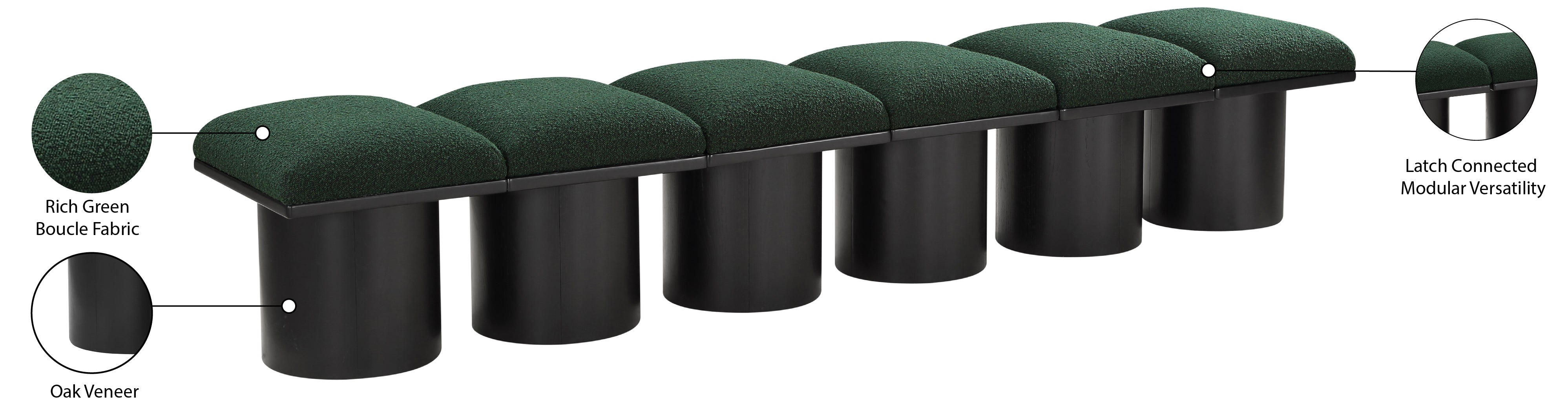 Tissu Boucle Pavillon 6pc. Banc Modulaire