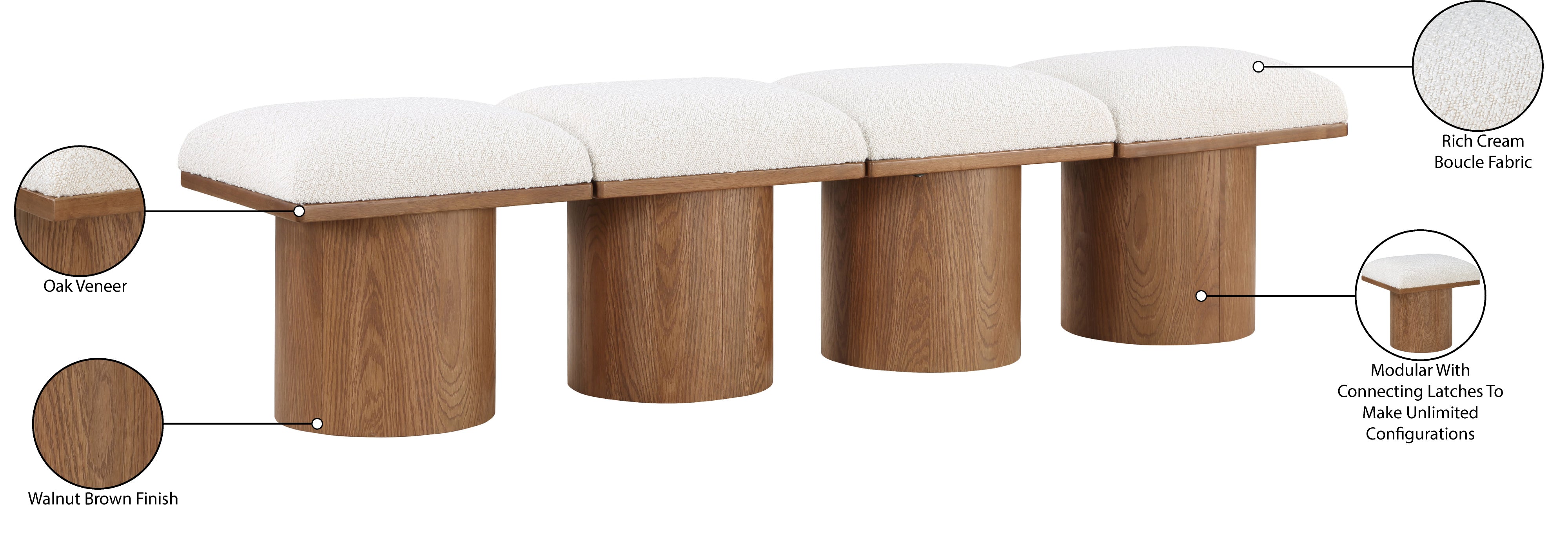 Tissu Boucle Pavillon 4pc. Banc Modulaire