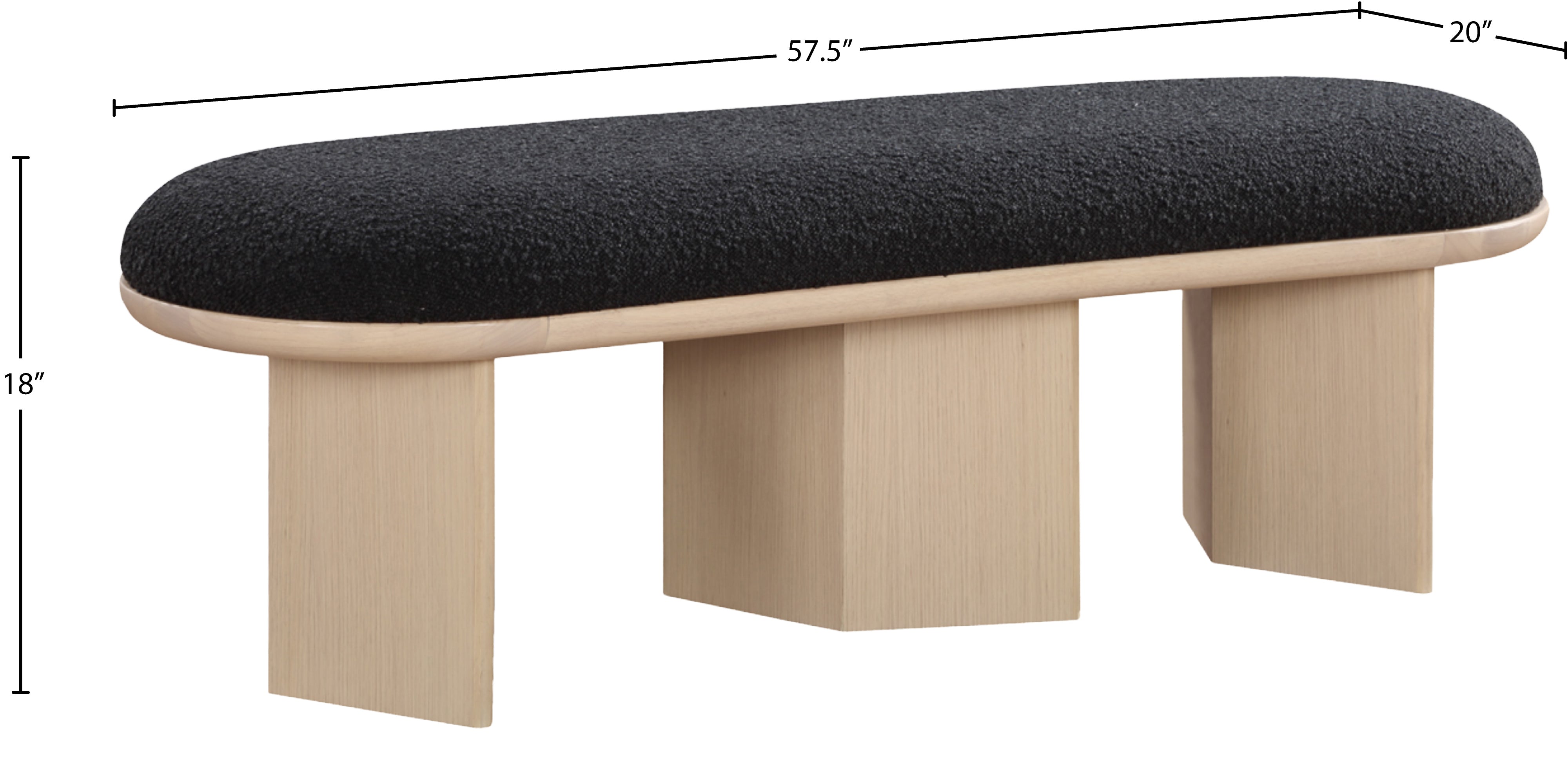 Banc en tissu Wilshire Boucle