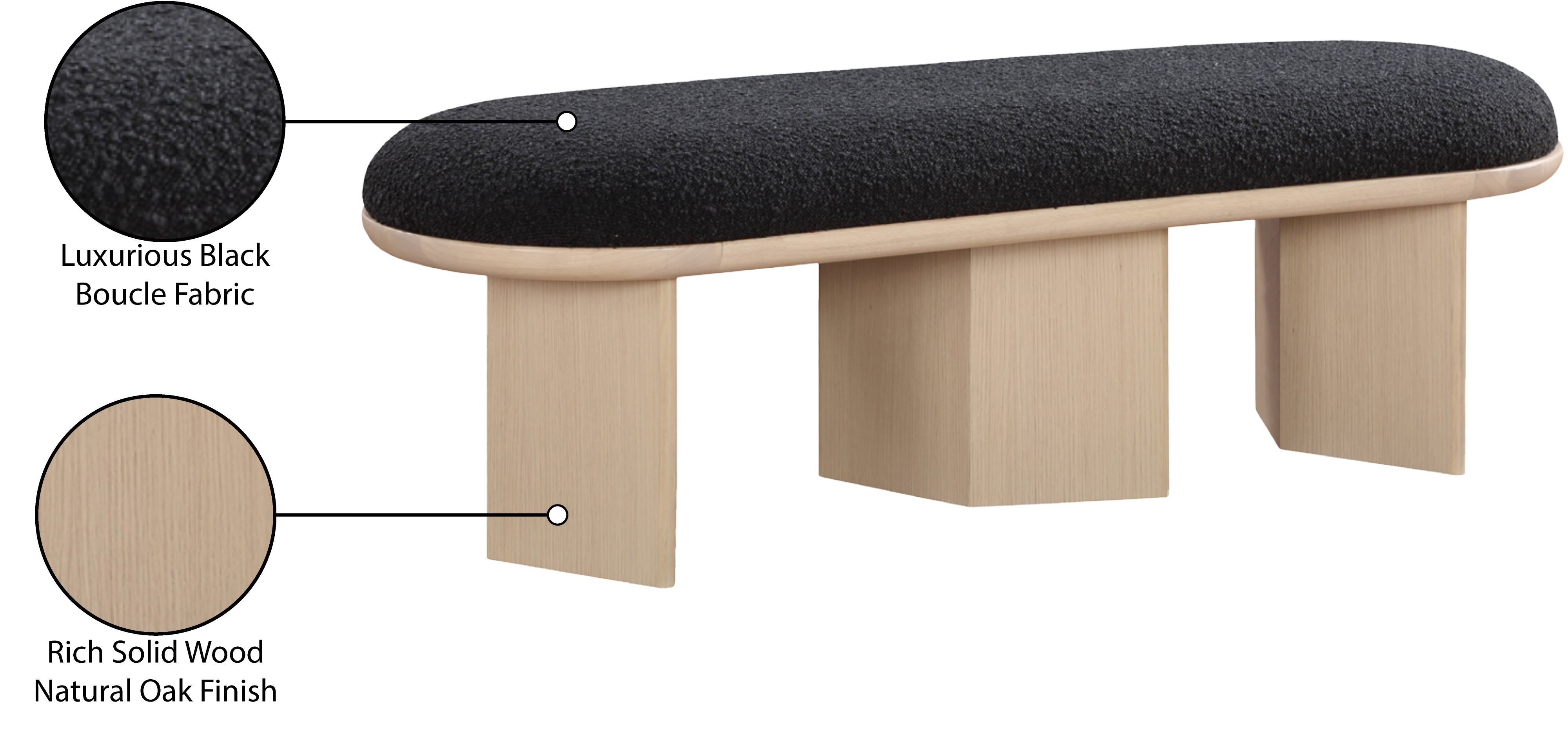 Banc en tissu Wilshire Boucle