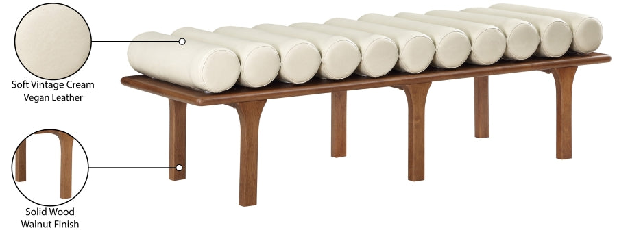 Banc en cuir végétalien Landon