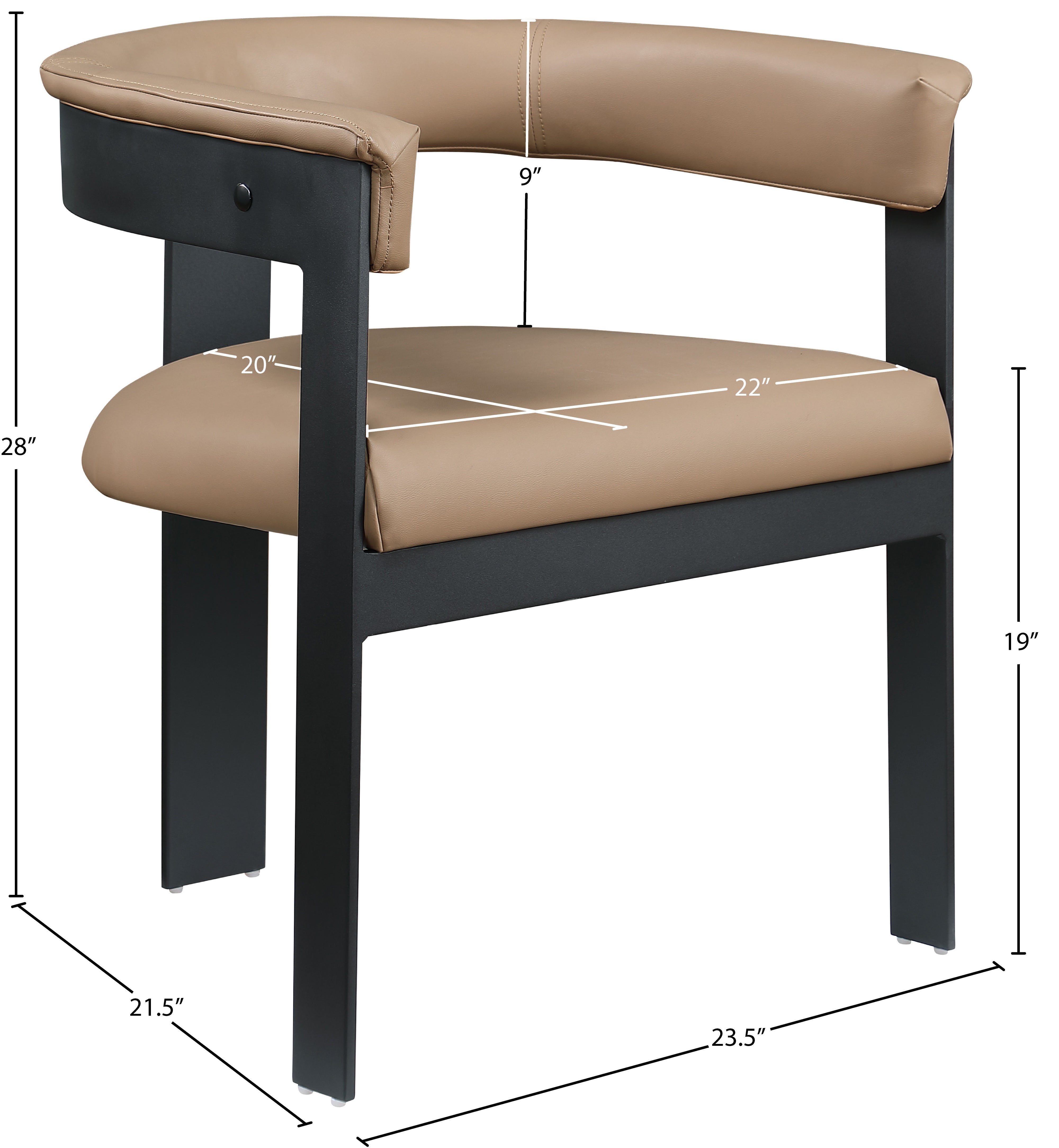 Chaise de salle à manger en cuir végétalien Romeo