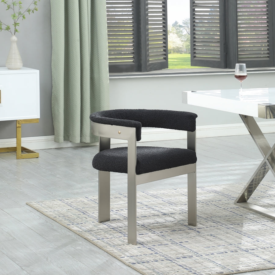 Chaise de salle à manger en tissu Romeo Boucle