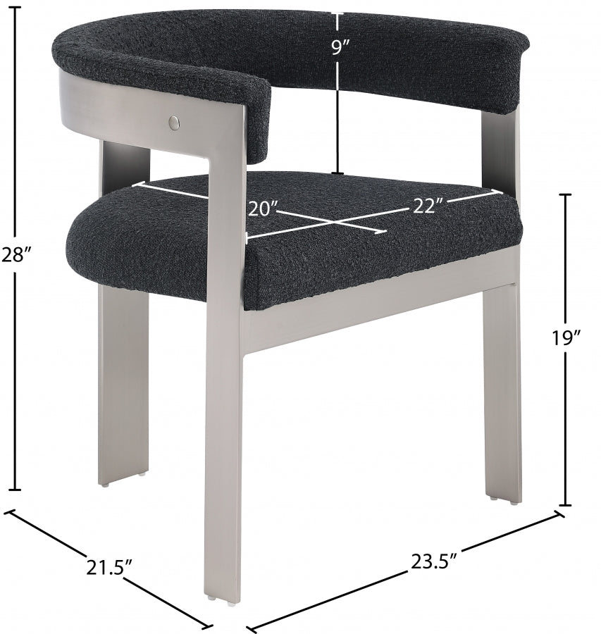 Chaise de salle à manger en tissu Romeo Boucle