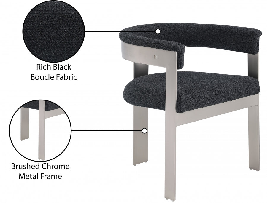 Chaise de salle à manger en tissu Romeo Boucle