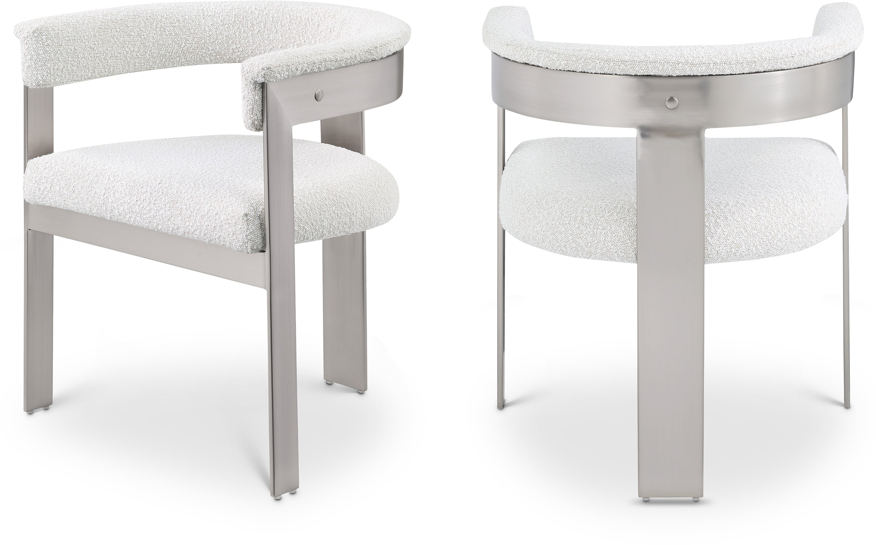 Chaise de salle à manger en tissu Romeo Boucle