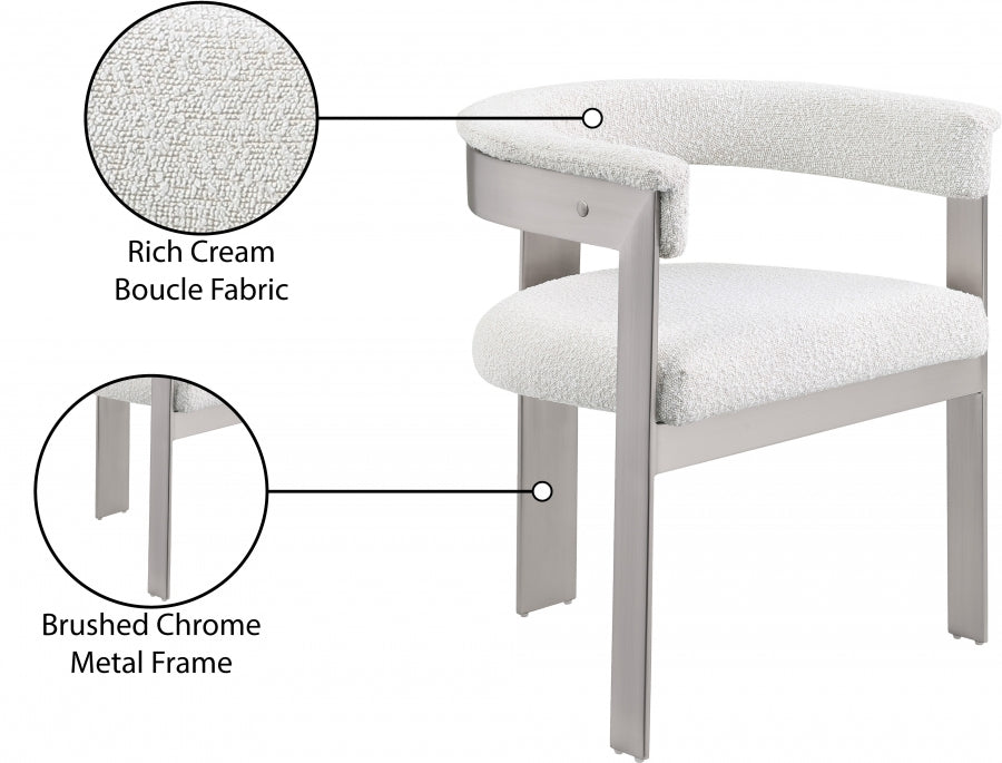 Chaise de salle à manger en tissu Romeo Boucle