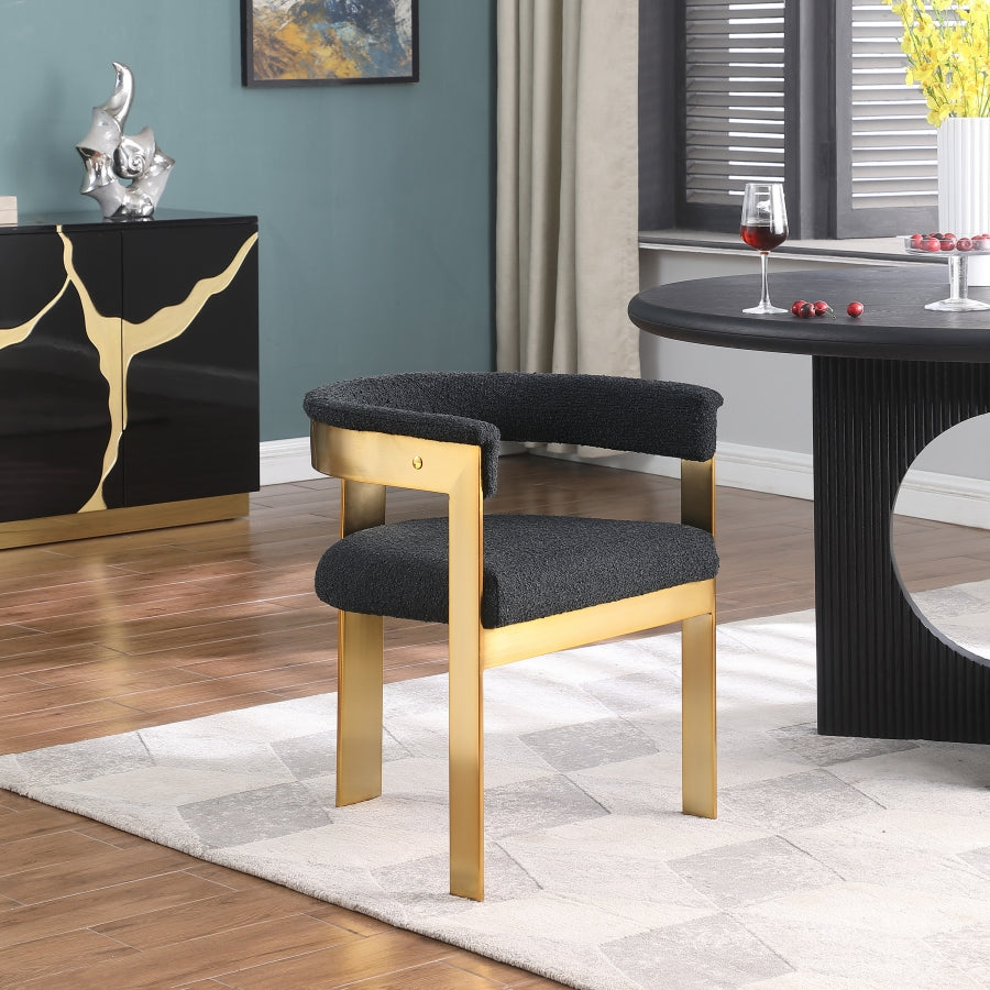 Chaise de salle à manger en tissu Romeo Boucle
