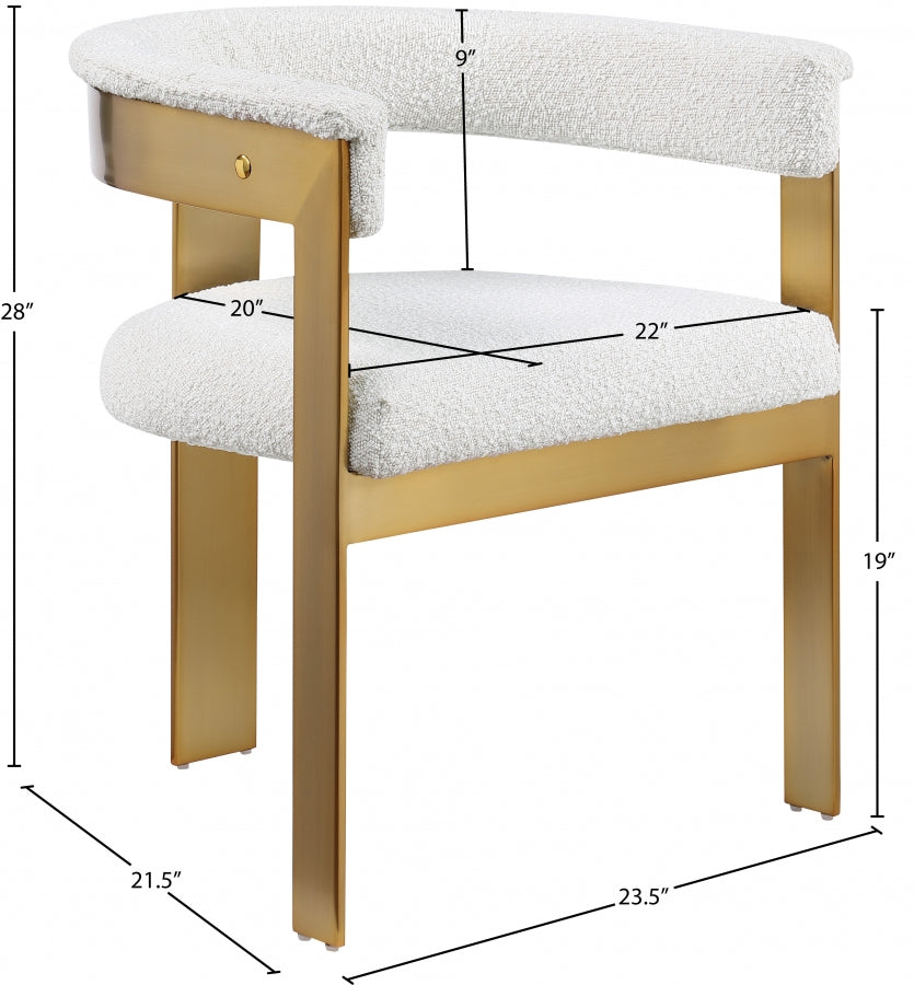 Chaise de salle à manger en tissu Romeo Boucle