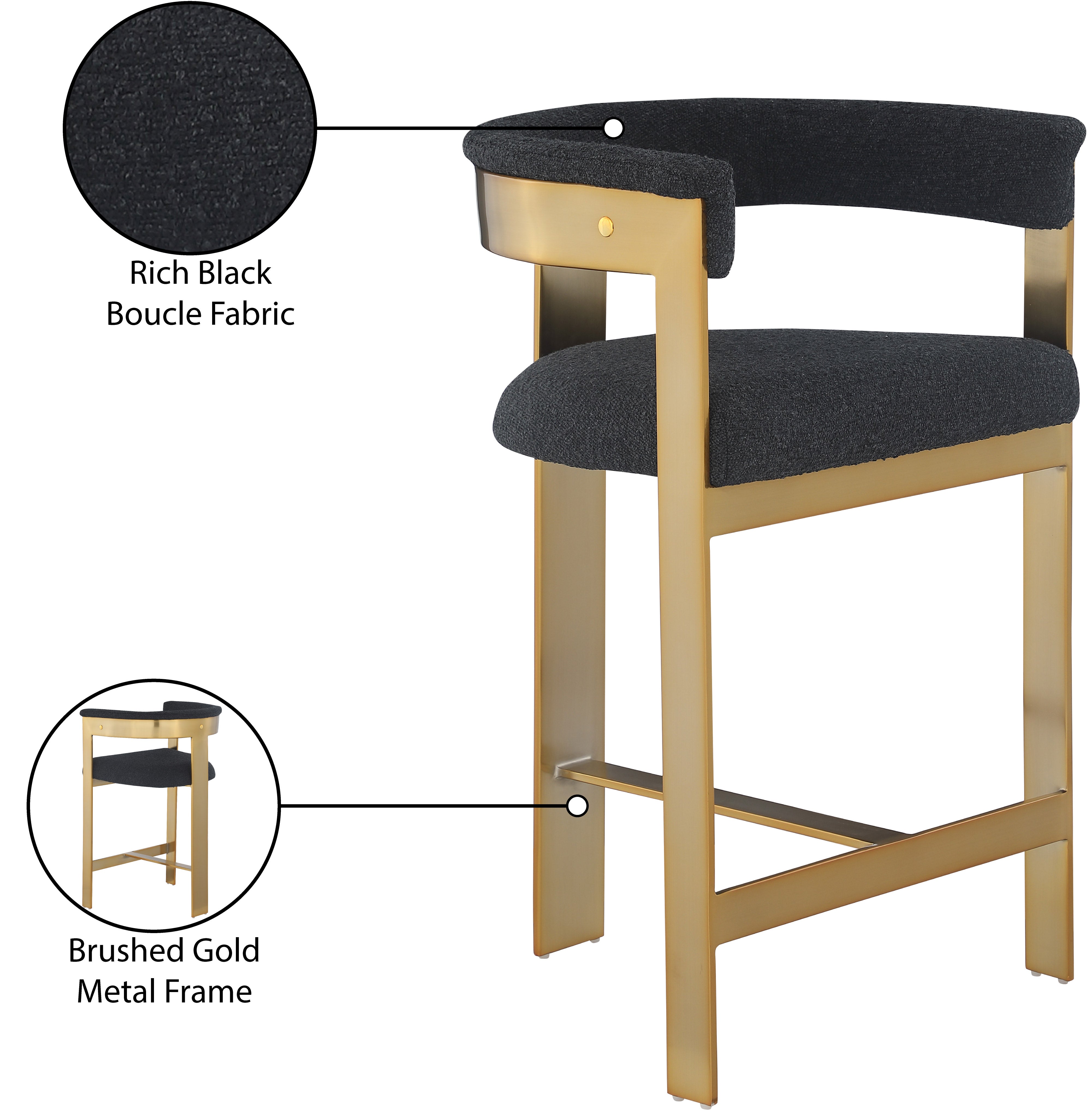 Tabourets de bar/comptoir en tissu Romeo Boucle