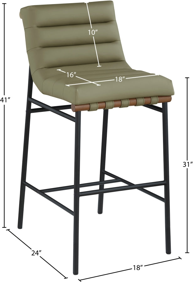 Tabourets de bar en cuir végétalien Burke