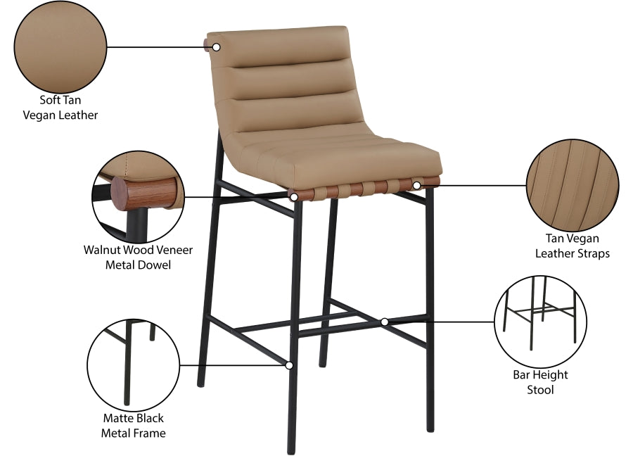 Tabourets de bar en cuir végétalien Burke