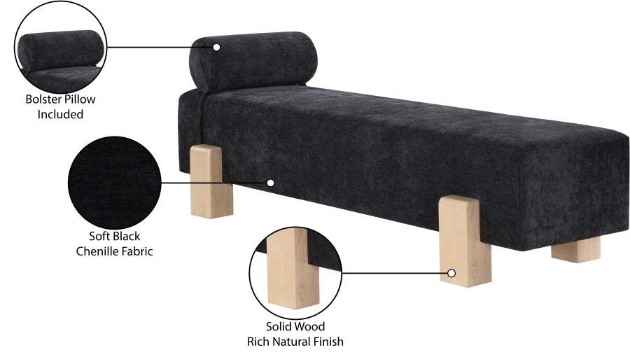 Banc en tissu chenille Edison