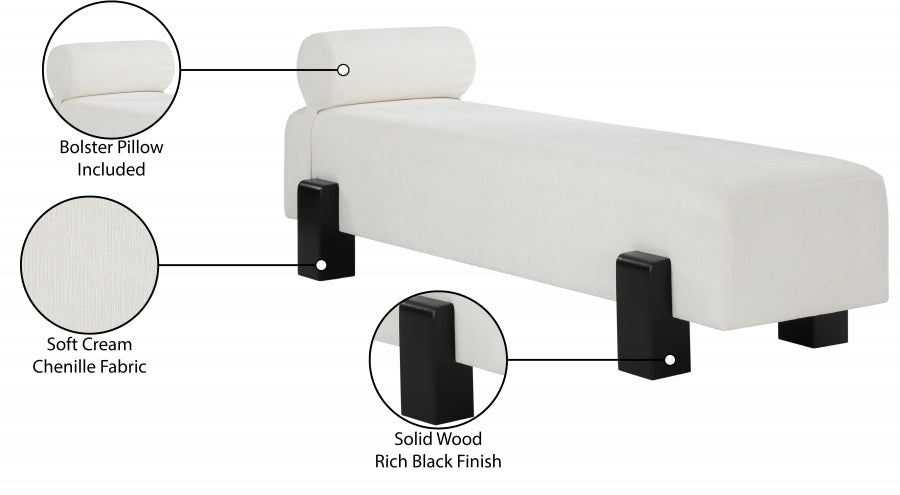 Banc en tissu chenille Edison