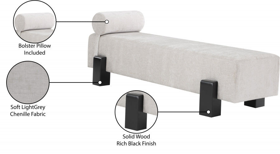 Banc en tissu chenille Edison