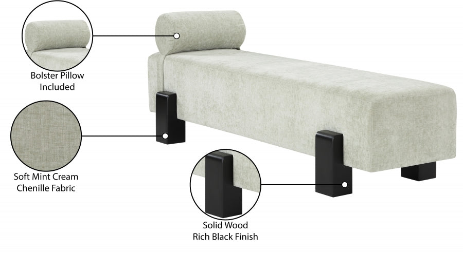 Banc en tissu chenille Edison