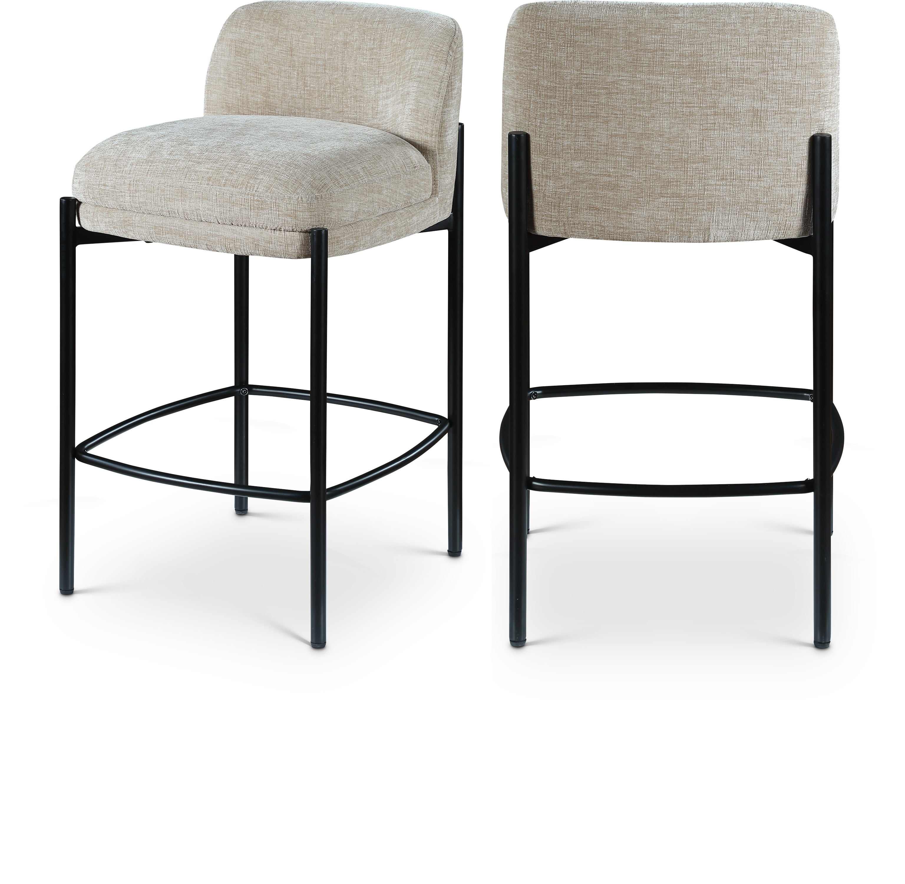 Tabourets de bar/comptoir en tissu chenille Burton