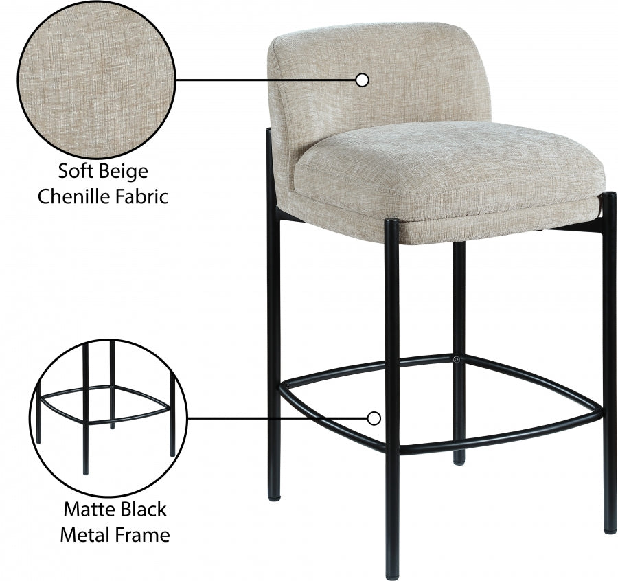 Tabourets de bar/comptoir en tissu chenille Burton