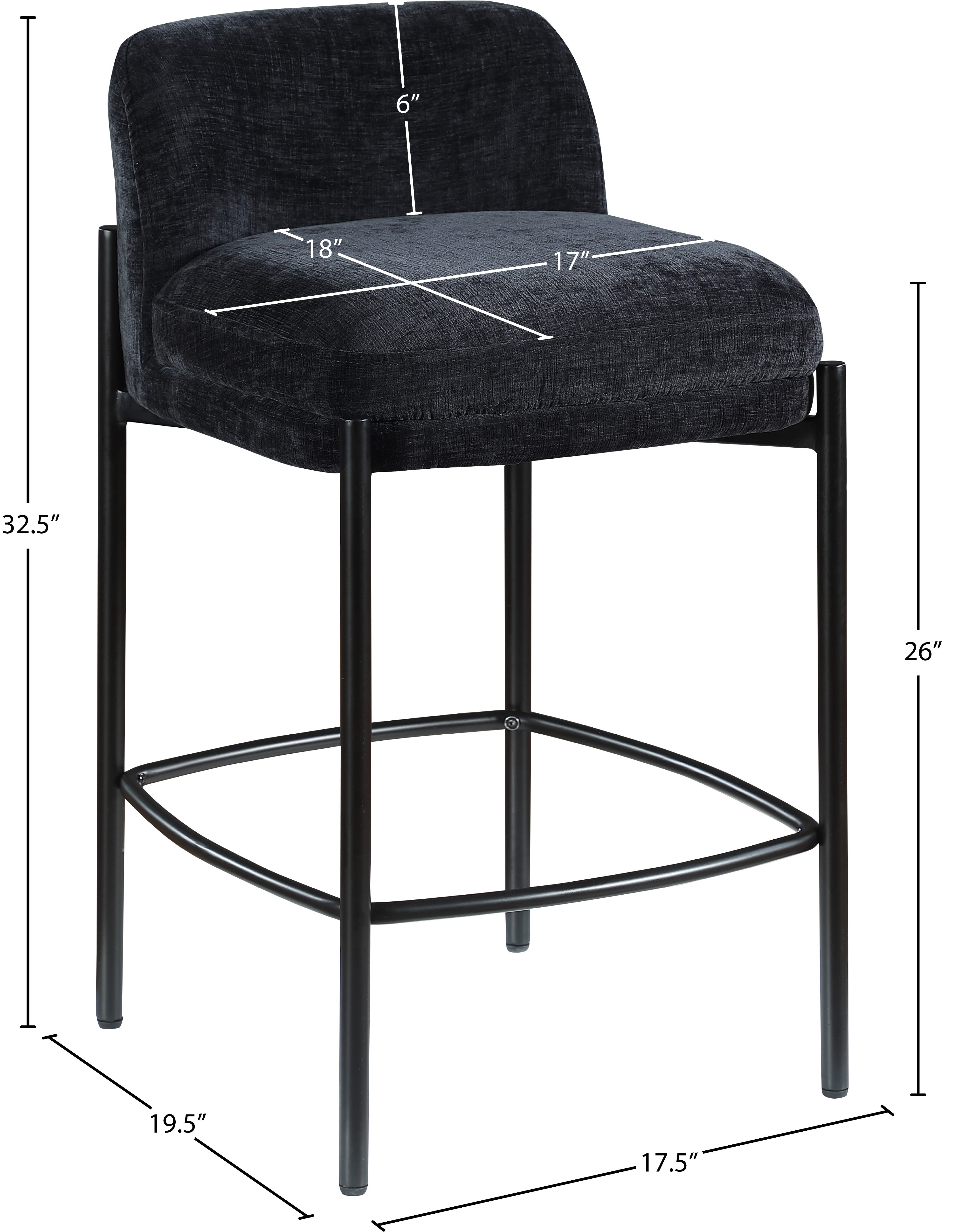 Tabourets de bar/comptoir en tissu chenille Burton