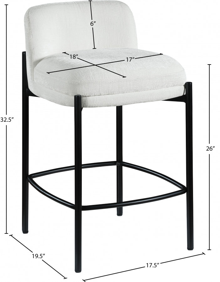 Tabourets de bar/comptoir en tissu chenille Burton