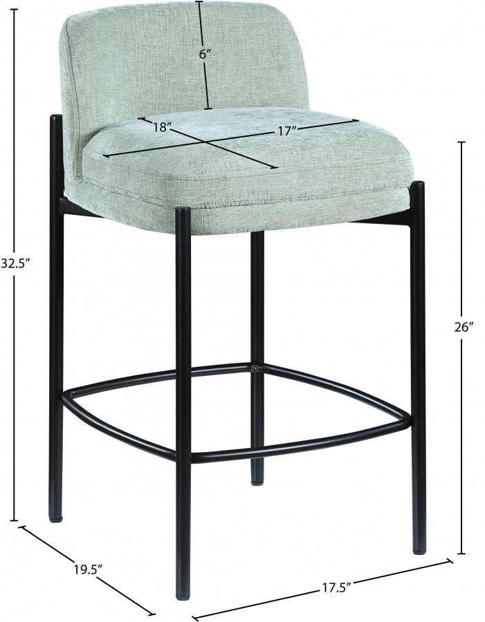 Tabourets de bar/comptoir en tissu chenille Burton