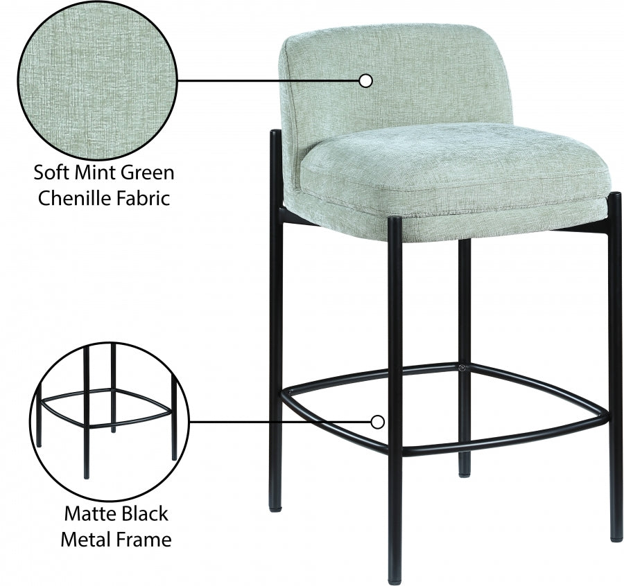 Tabourets de bar/comptoir en tissu chenille Burton