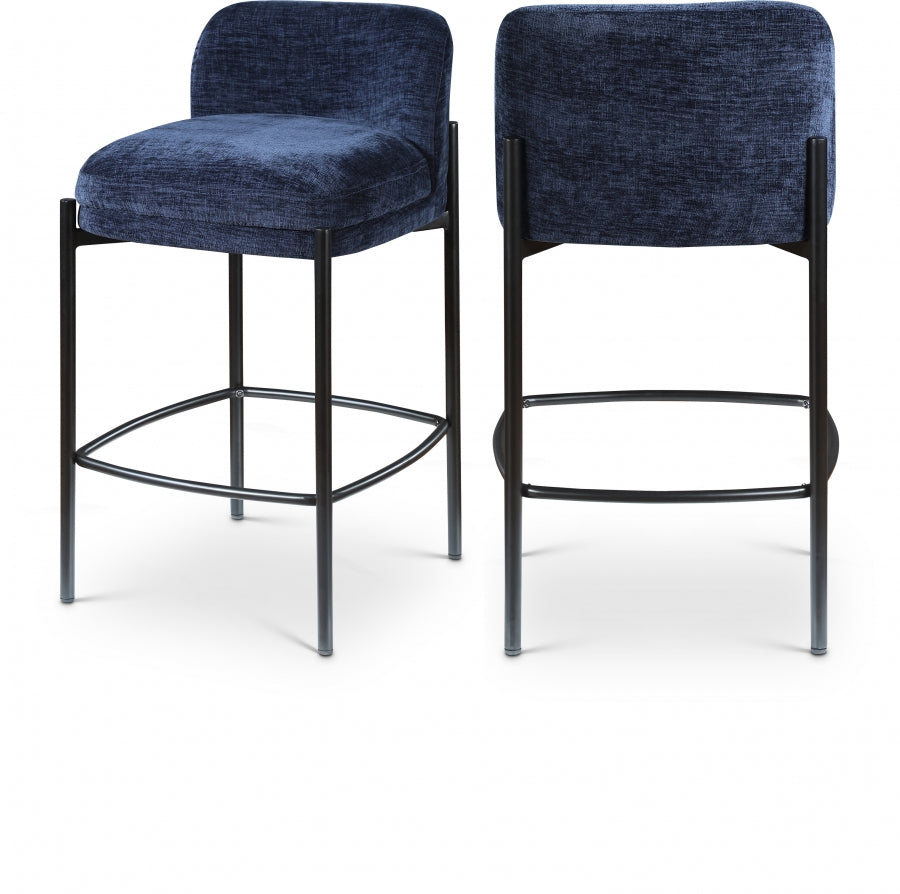 Tabourets de bar/comptoir en tissu chenille Burton