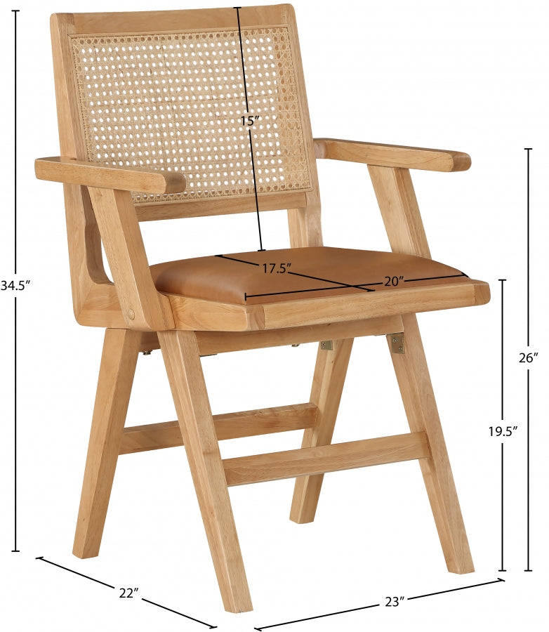 Fauteuil de salle à manger en cuir végétalien Abby