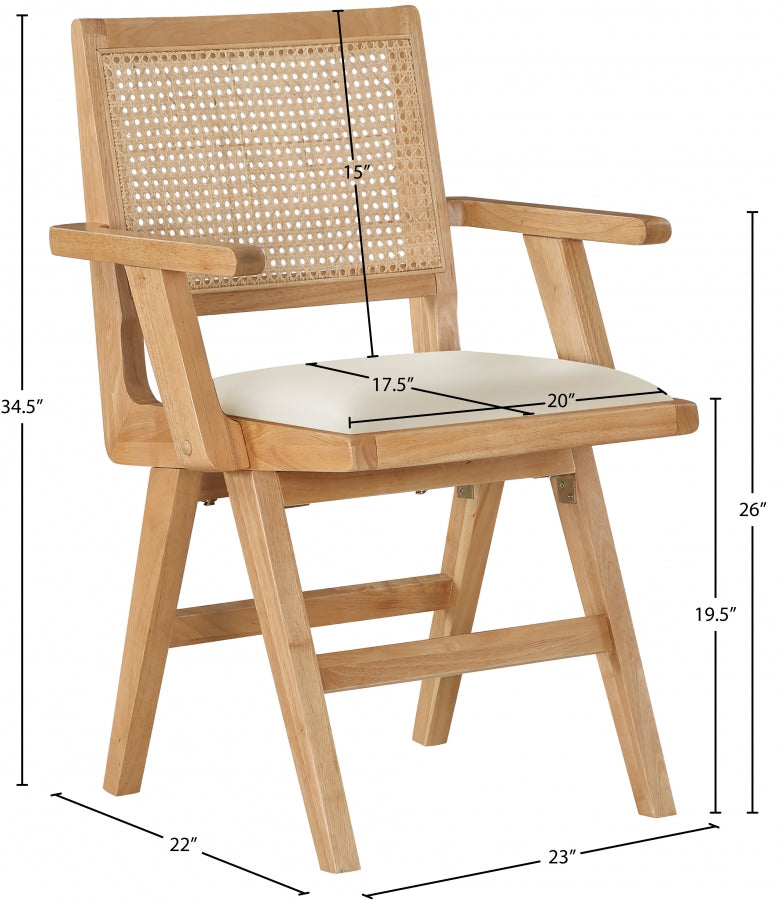 Fauteuil de salle à manger en cuir végétalien Abby